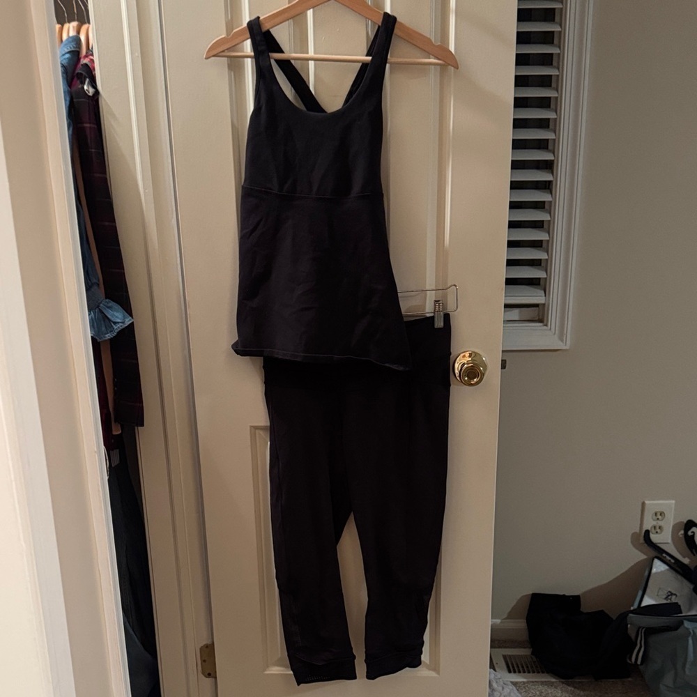 lululemon athletica Black Leggings and Tank Set